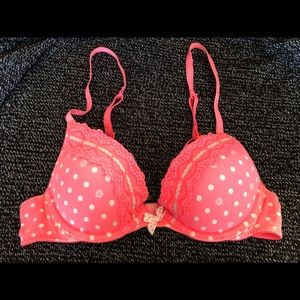 Pink polka dot Victoria Secret bra 34A